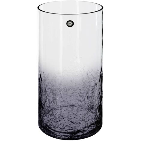 Zylindervase Craquelé-Glas H30cm - Geräuchert