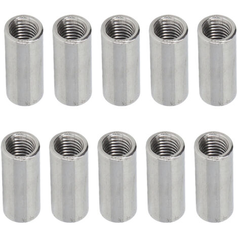 Zylindrische Kupplungsbuchsen aus Edelstahl 304 M12x1,75-16 L40mm (10 Stück)