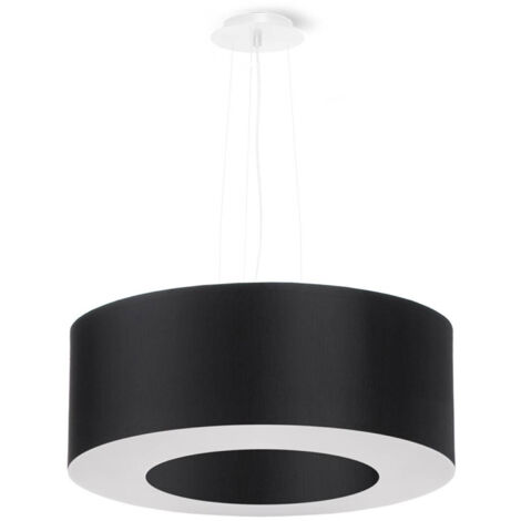 Zylindrische Pendelleuchte Schwarz 50cm E27 Lampada a Sospensione Cilindrica Nera 50cm E27