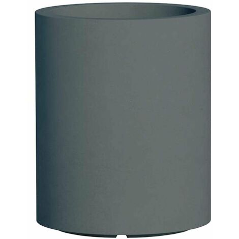 Zylindrische Vase Cromia Venusio mit Dekoration, aus Harz 'Made in Italy' Ø 40 x H 50 cm -Grau