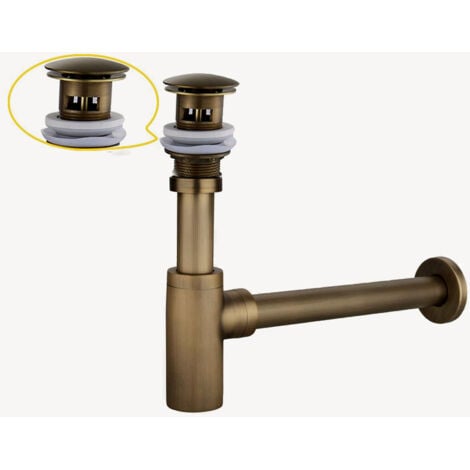 KROOS® Zylindrischer Waschtischsiphon mit Überlauf aus Bronze