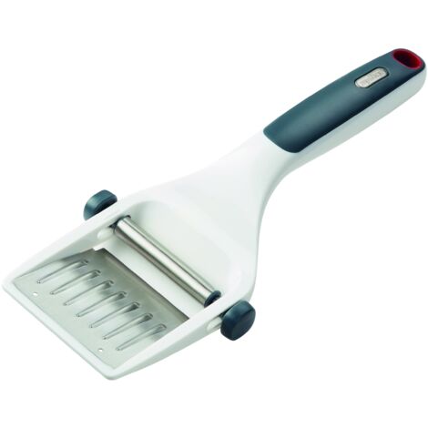 Zyliss E900036 Dial & Slice Affetta Formaggio, Plastica, Acciaio Inossidabile, Bianco, Grigio, Strumento per Tagliare il Formaggio Manuale, Lavabile in Lavastoviglie
