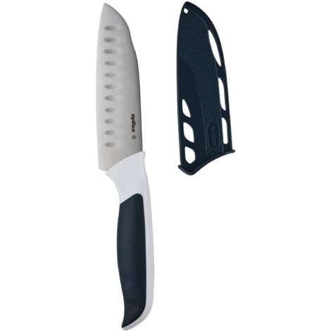 zyliss E920214 Comfort Coltello Mini Santoku, 12cm, Acciaio Inossidabile Giapponese, Manico Grigio, Bianco, Coltello da Cucina, Lavabili in Lavastoviglie