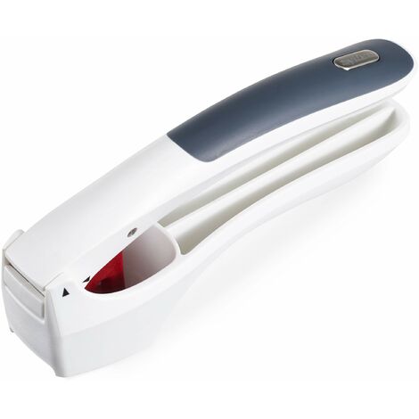 Zyliss E960006 Spremiaglio Facile Pulire, Plastica/Acciaio Inossidabile, Bianco/Grigio, Trita/Schiaccia/Spremi Aglio, Durevole, Lavabile in Lavastoviglie, 5 Anni di Garanzia