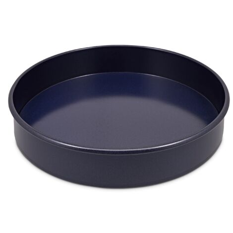 zyliss E980196 Tortiera Rotonda a Fondo Removibile Antiaderente, 23cm, Acciaio al Carbonio, Blu Scuro, Tortiera Base Sfusa Per Forno, Lavabili in Lavastoviglie