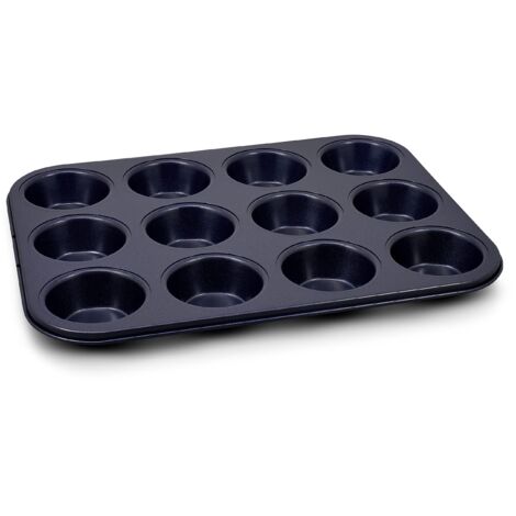 Zyliss E980200 Stampo per Muffin a 12 Fori Antiaderente, Acciaio al Carbonio, Blu Scuro, Teglia da Forno per Cucinare Muffin, Cupcake e Altro Ancora, Lavabili in Lavastoviglie