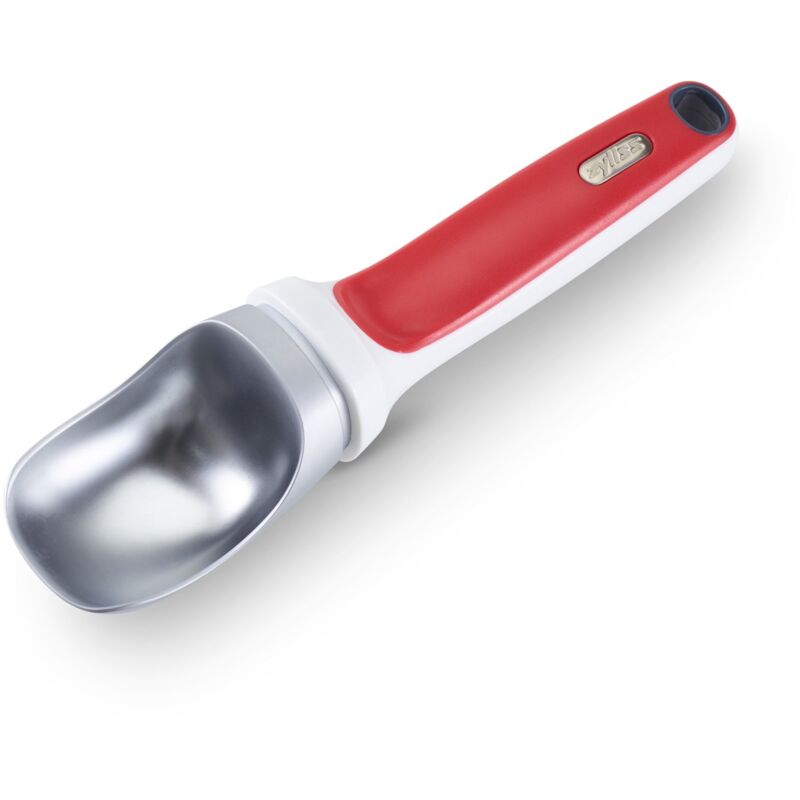 Image of E980128 Paletta Gelato, Alluminio, Plastica, Rosso, Bianco, Cucchiaio per Gelato, Sorbetto, Yogurt Gelato e Dolci, Lavabile in Lavastoviglie - Zyliss
