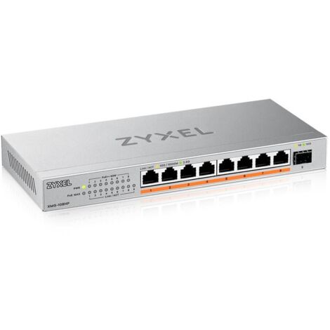 ZyXEL XMG-108 8 Port 10/2,5G MultiGig PoE++ 100W Switch unmanaged, 8xPoE++ (60W)