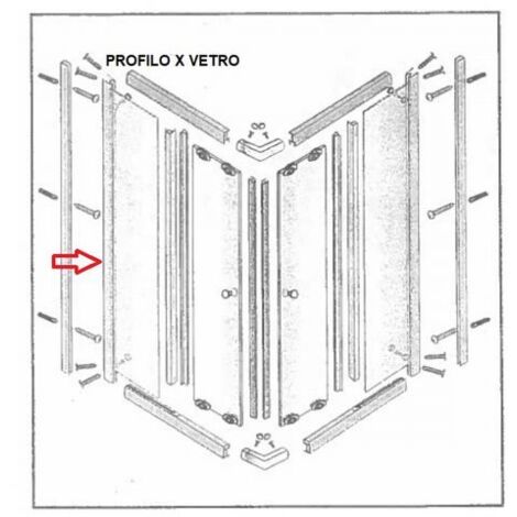 ZZ-PROFILO X VETRO BOX DOCCIA LUSSO